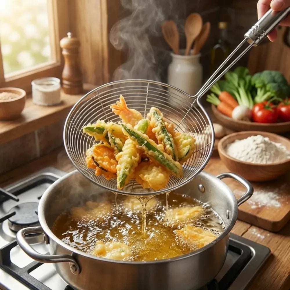 Large stainless steel oil strainer - home & kitchen