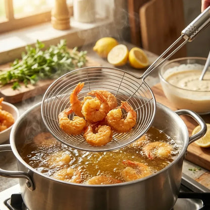 Large stainless steel oil strainer - home & kitchen