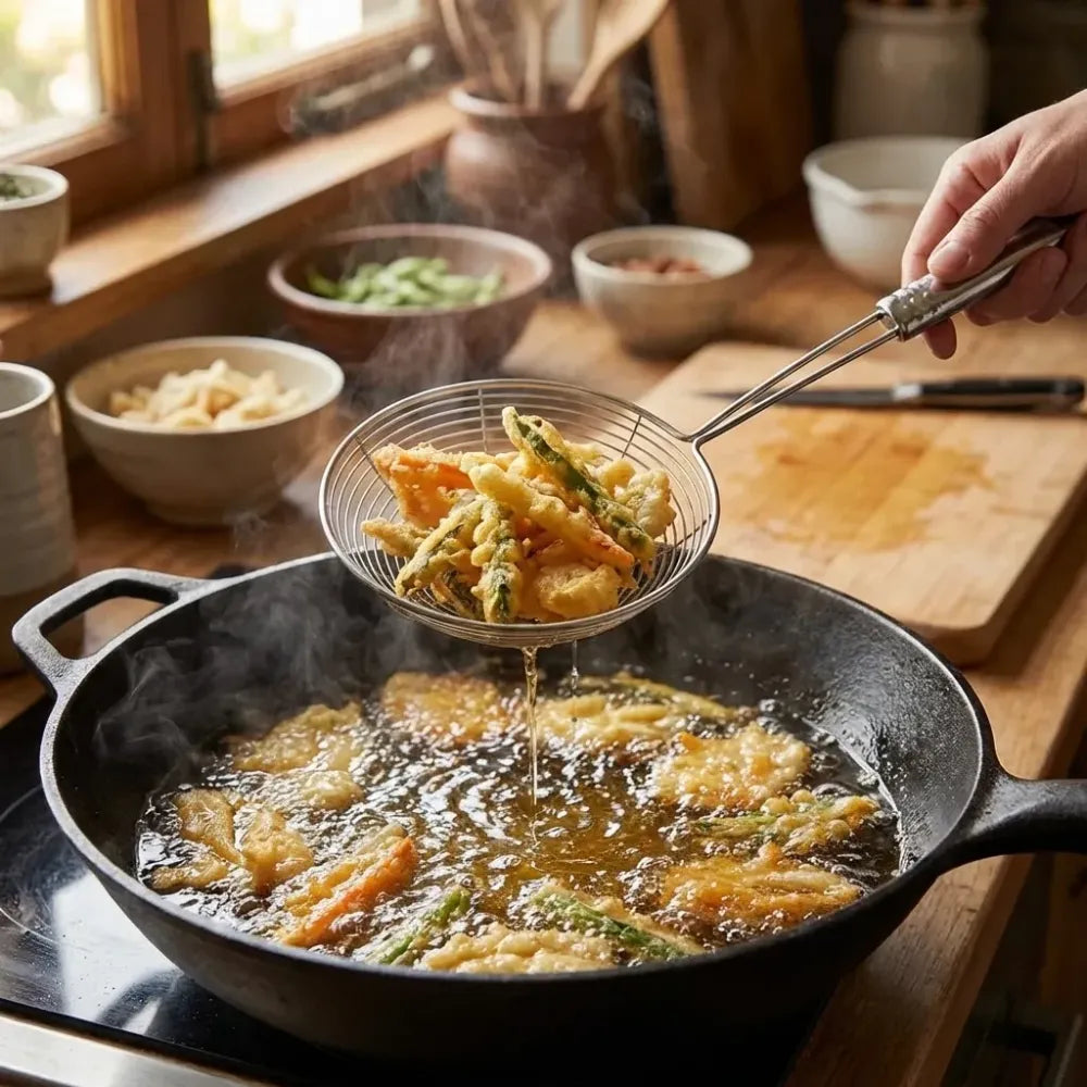 Large stainless steel oil strainer - home & kitchen