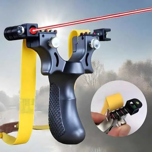 Laser slingshot for outdoor practice