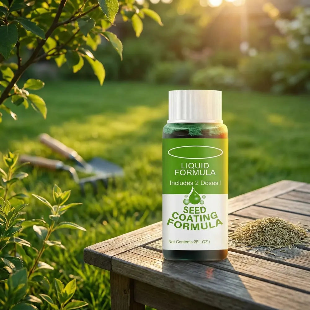 Lawn seed coating spray - gardening