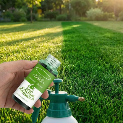 Lawn seed coating spray - gardening