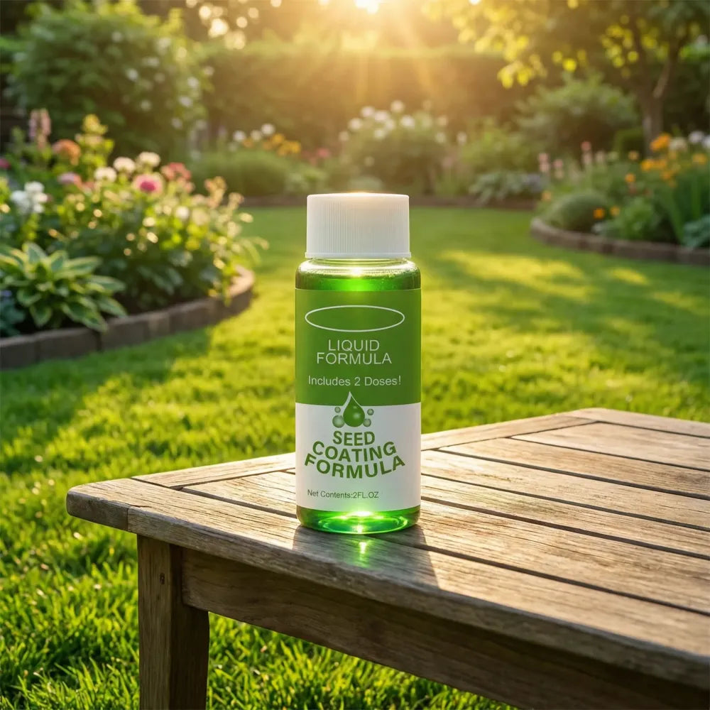 Lawn seed coating spray - gardening