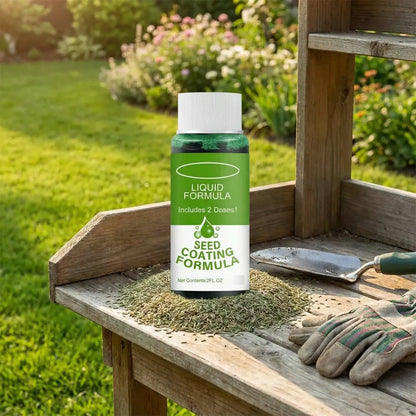 Lawn seed coating spray - gardening