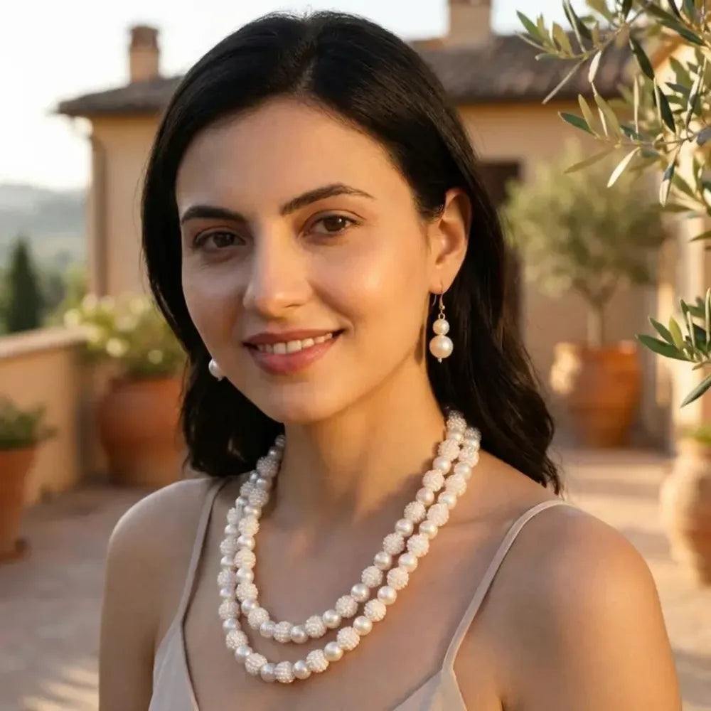 Layered pearl necklace set – 2 pcs