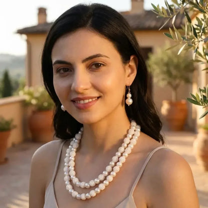 Layered pearl necklace set – 2 pcs