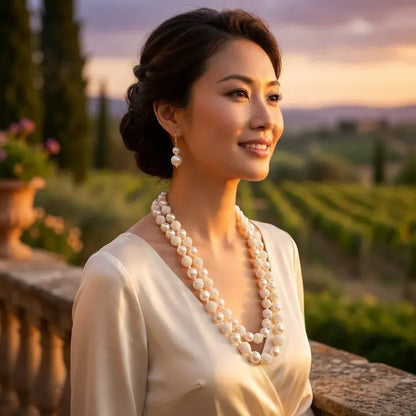 Layered pearl necklace set – 2 pcs