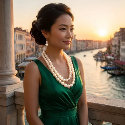 Layered pearl necklace set – 2 pcs