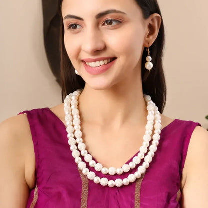 Layered pearl necklace set – 2 pcs