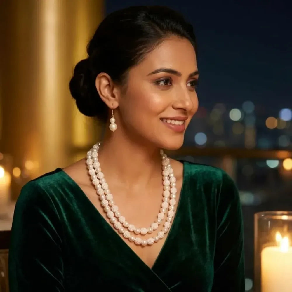 Layered pearl necklace set – 2 pcs