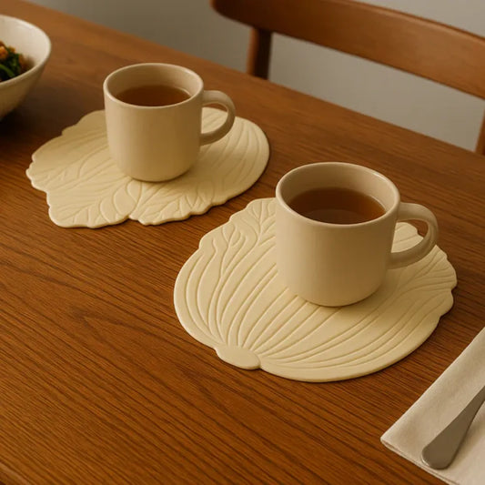 Leaf silicone coaster set - home & kitchen