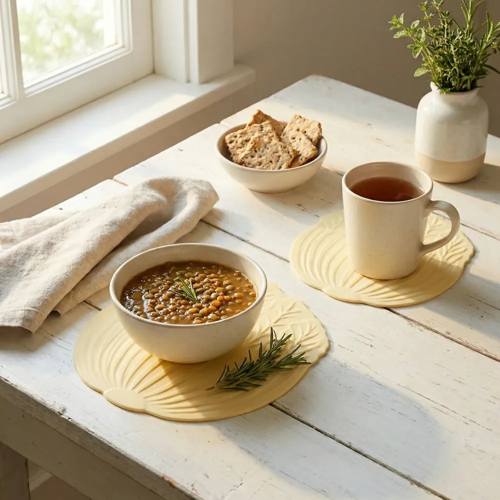Leaf silicone coaster set - home & kitchen