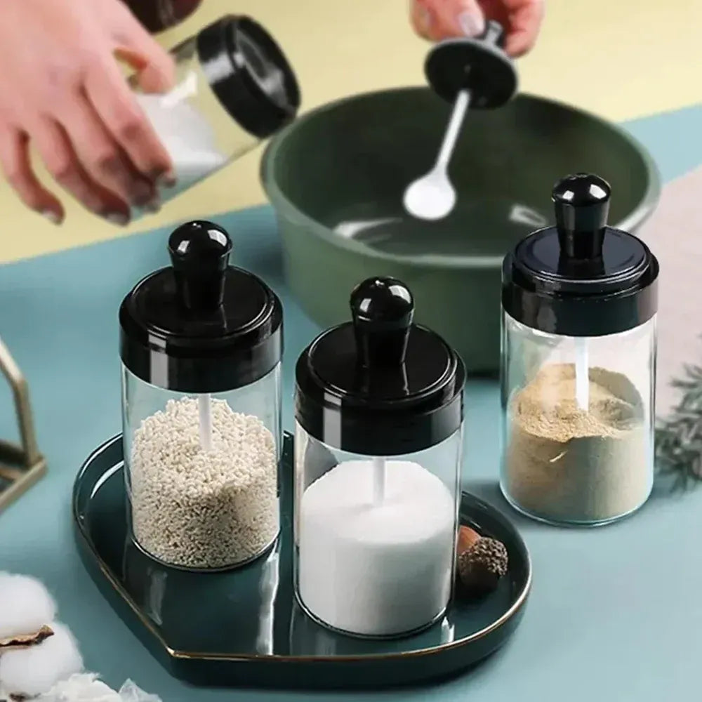 Leak-proof glass spice jar - kitchen tool