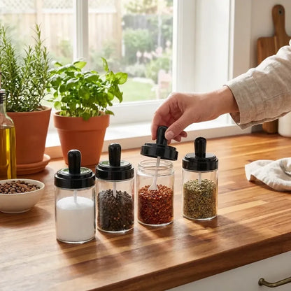 Leak-proof glass spice jar - kitchen tool