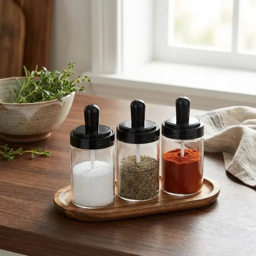 Leak-proof glass spice jar - kitchen tool