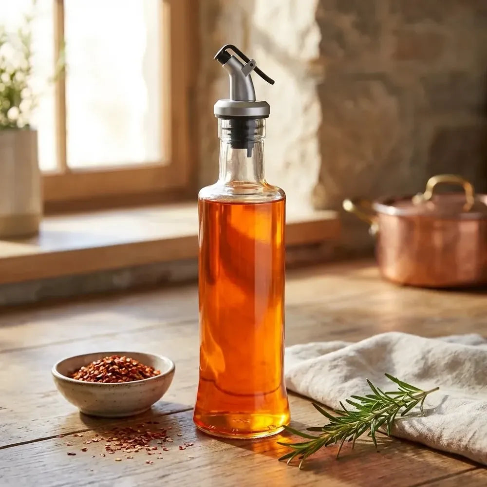 Leakproof glass oil dispenser - home & kitchen