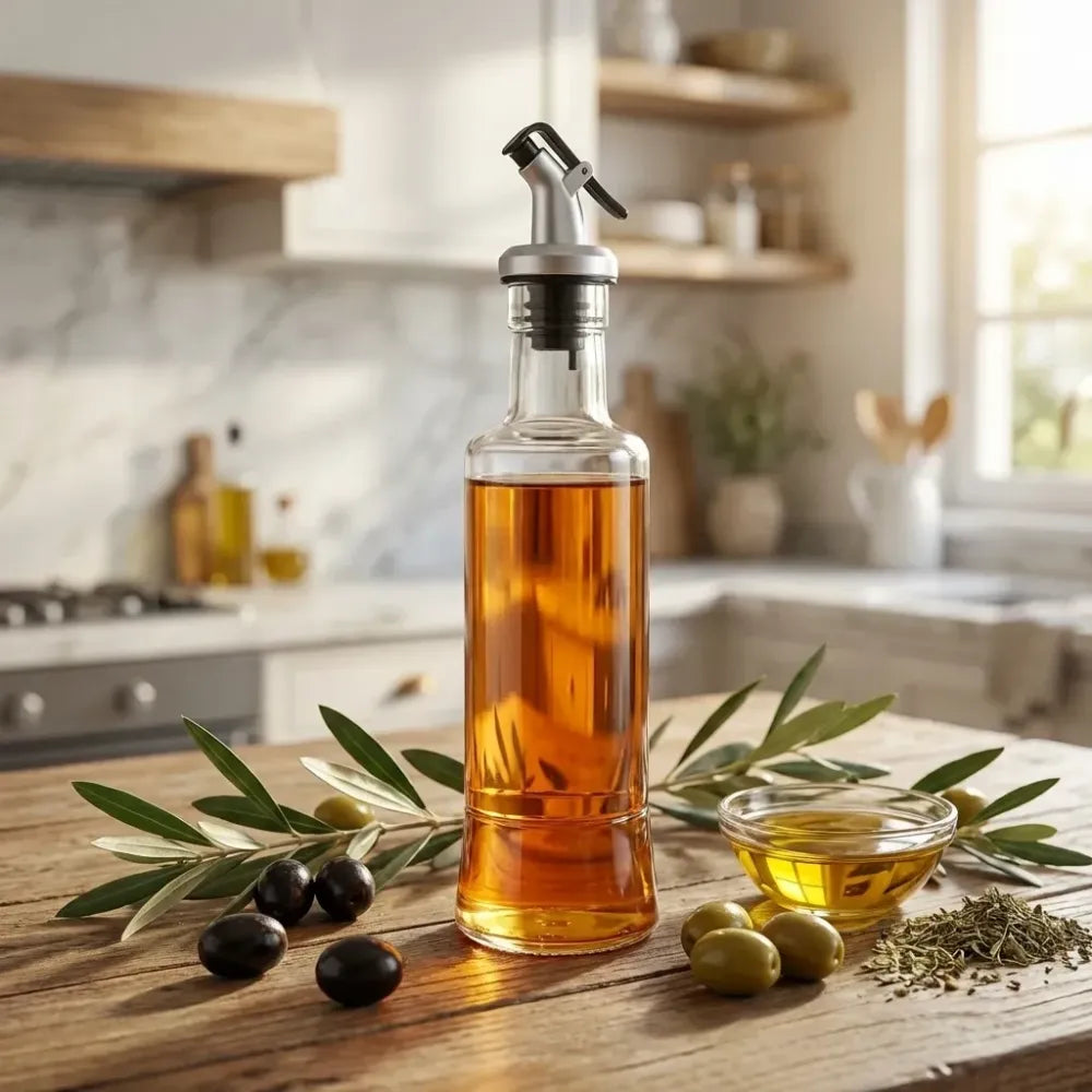Leakproof glass oil dispenser - home & kitchen