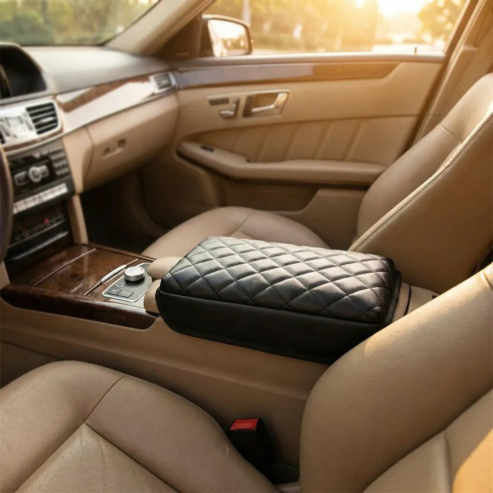 Leather armrest cover set