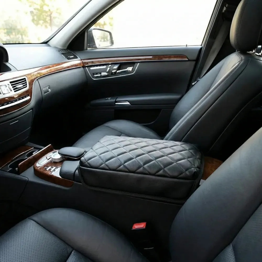 Leather armrest cover set