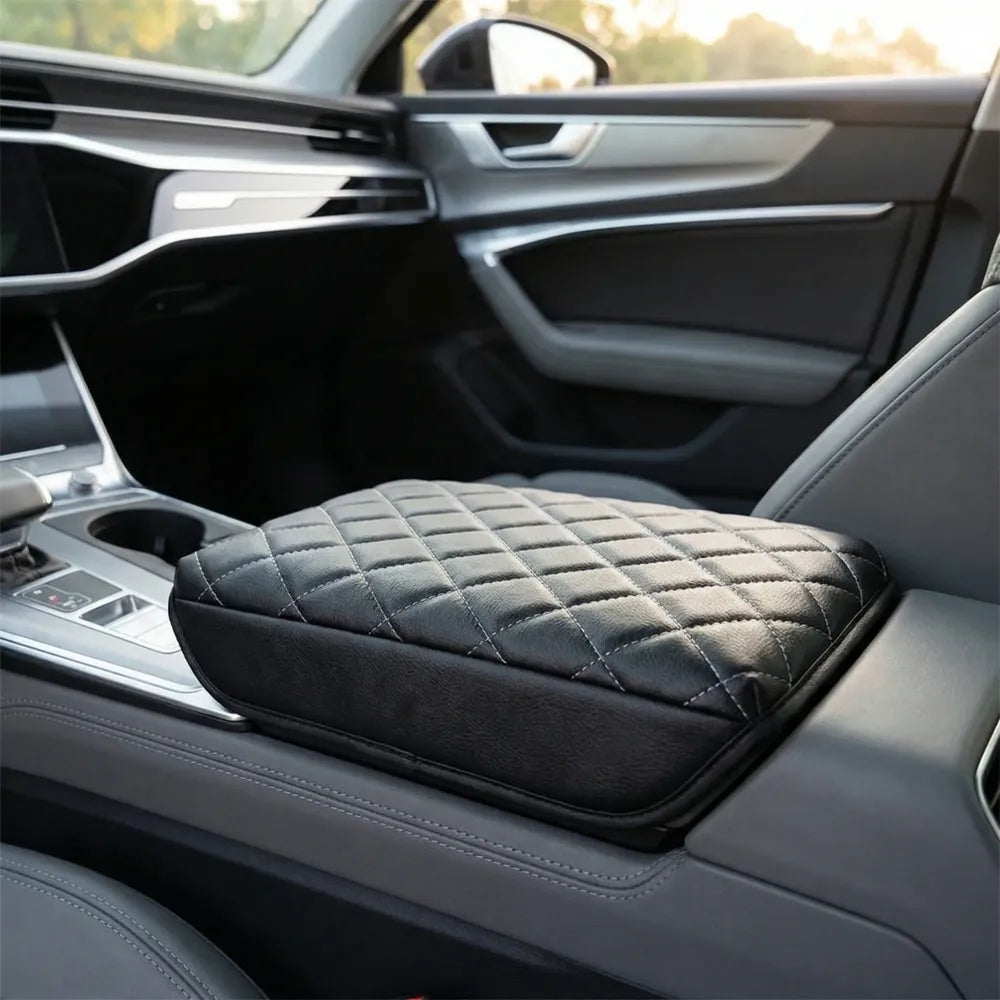 Leather armrest cover set