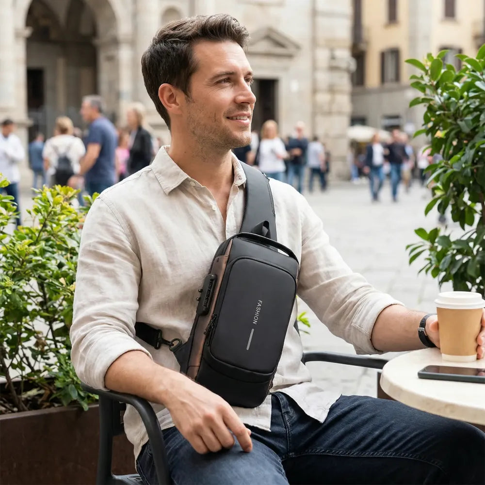 Leather sling bag