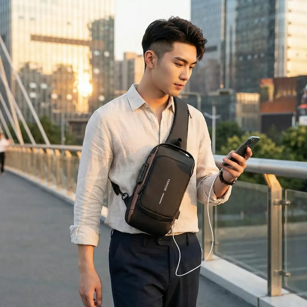 Leather sling bag