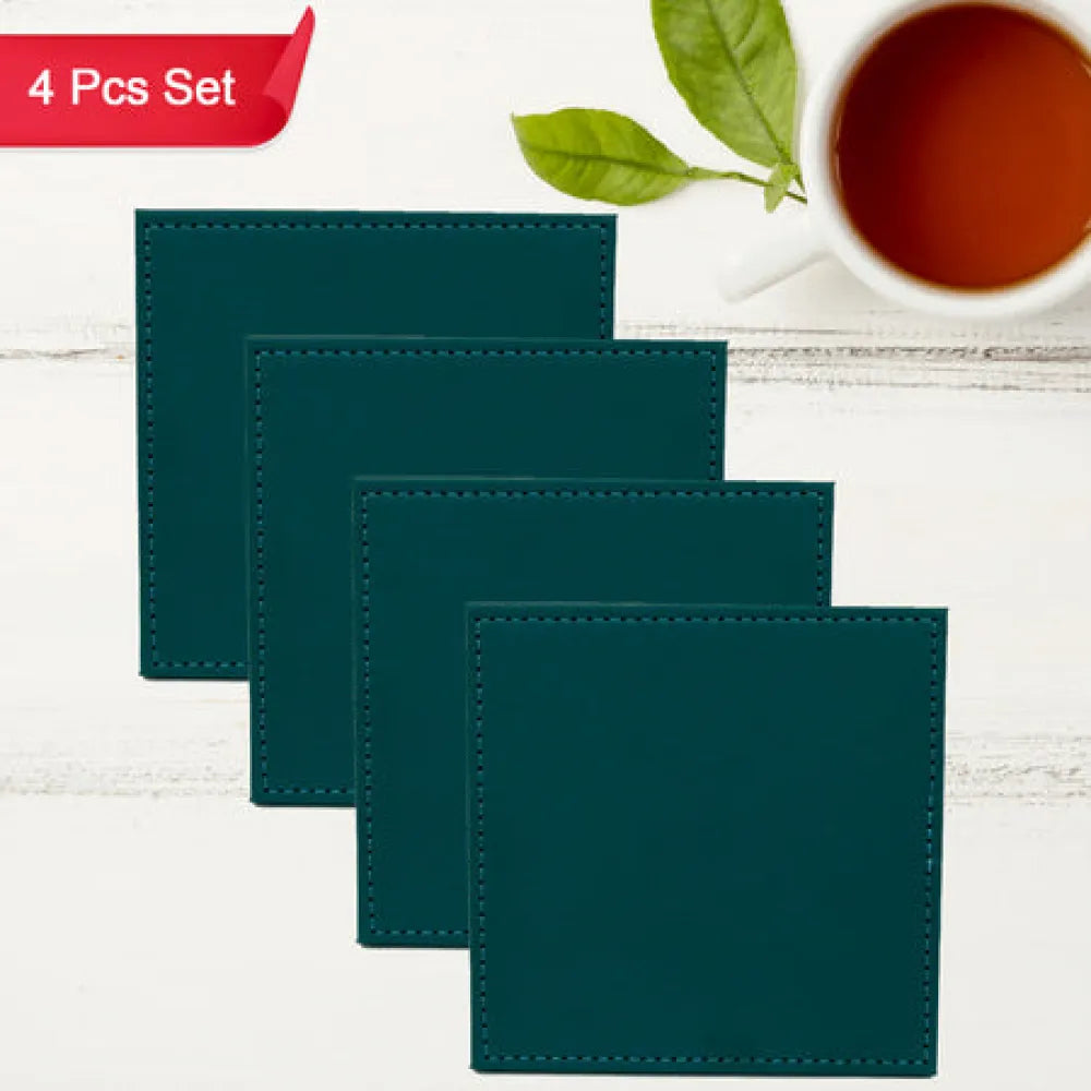 Leather square tea coaster - home improvement