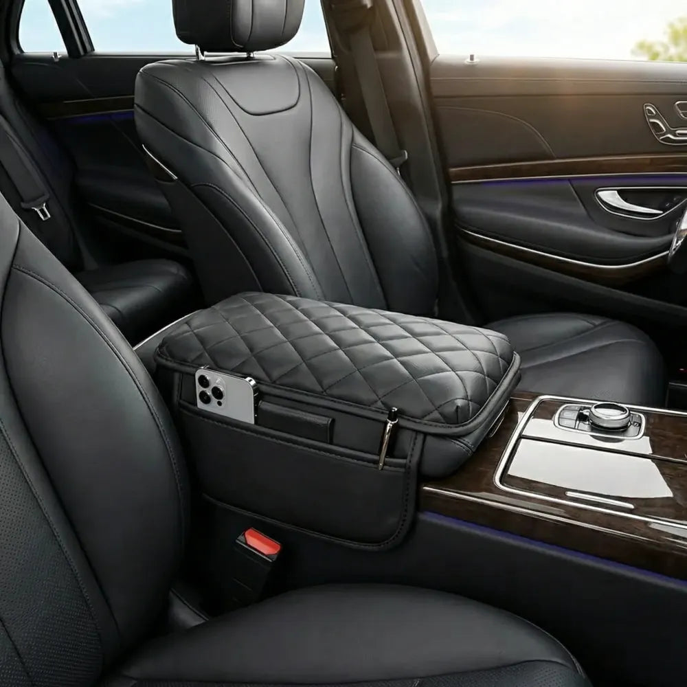Leather waterproof armrest seat box cover pad protector