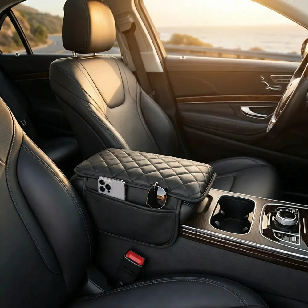 Leather waterproof armrest seat box cover pad protector