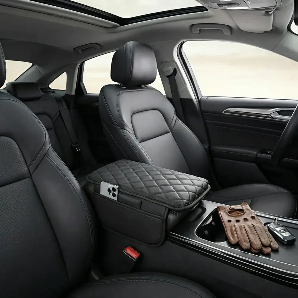 Leather waterproof armrest seat box cover pad protector