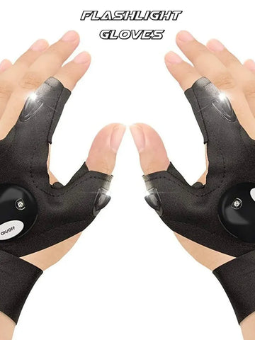 LED Flashlight Work Gloves