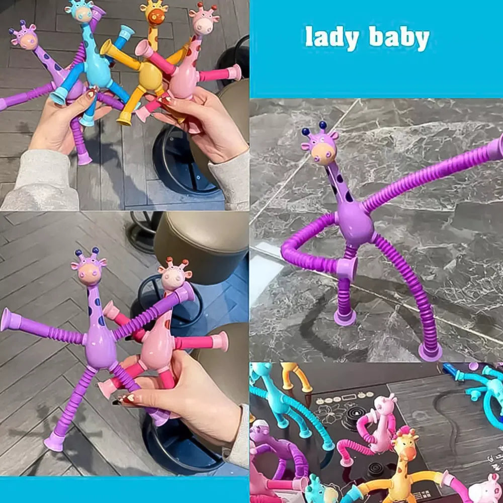 Led giraffe suction toy