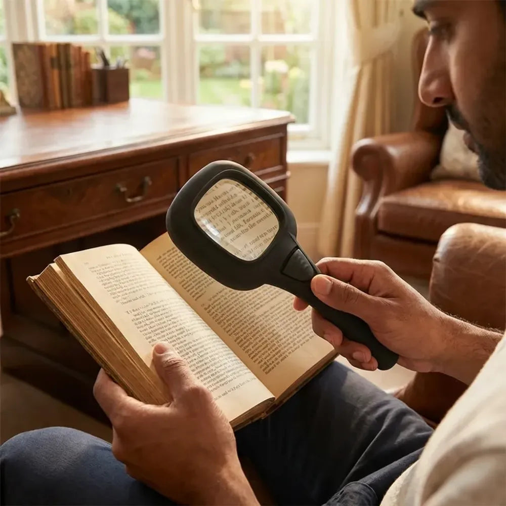 Led illuminated magnifying glass - home improvement