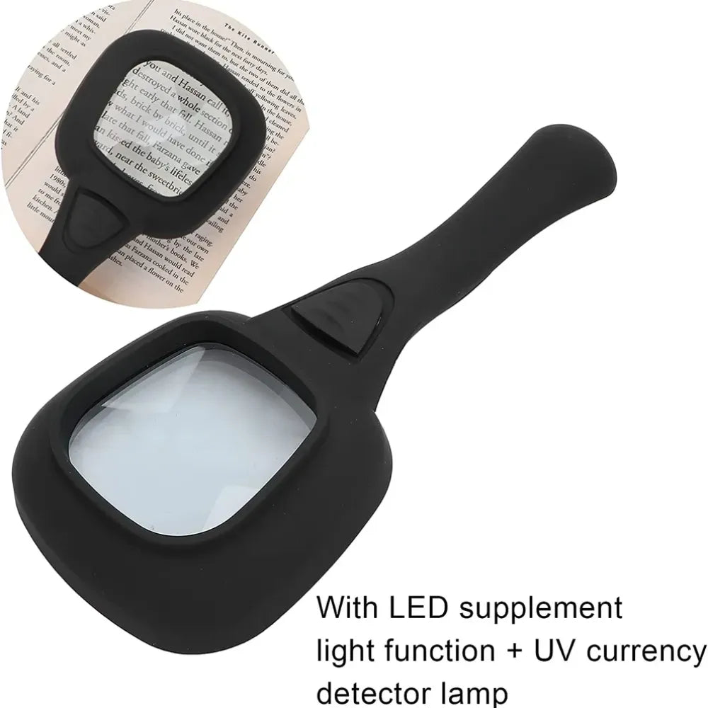 Led illuminated magnifying glass