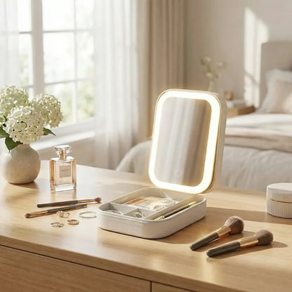 Led mirror jewelry box