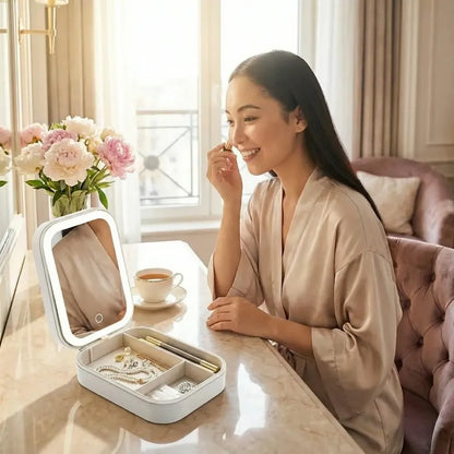 Led mirror jewelry box