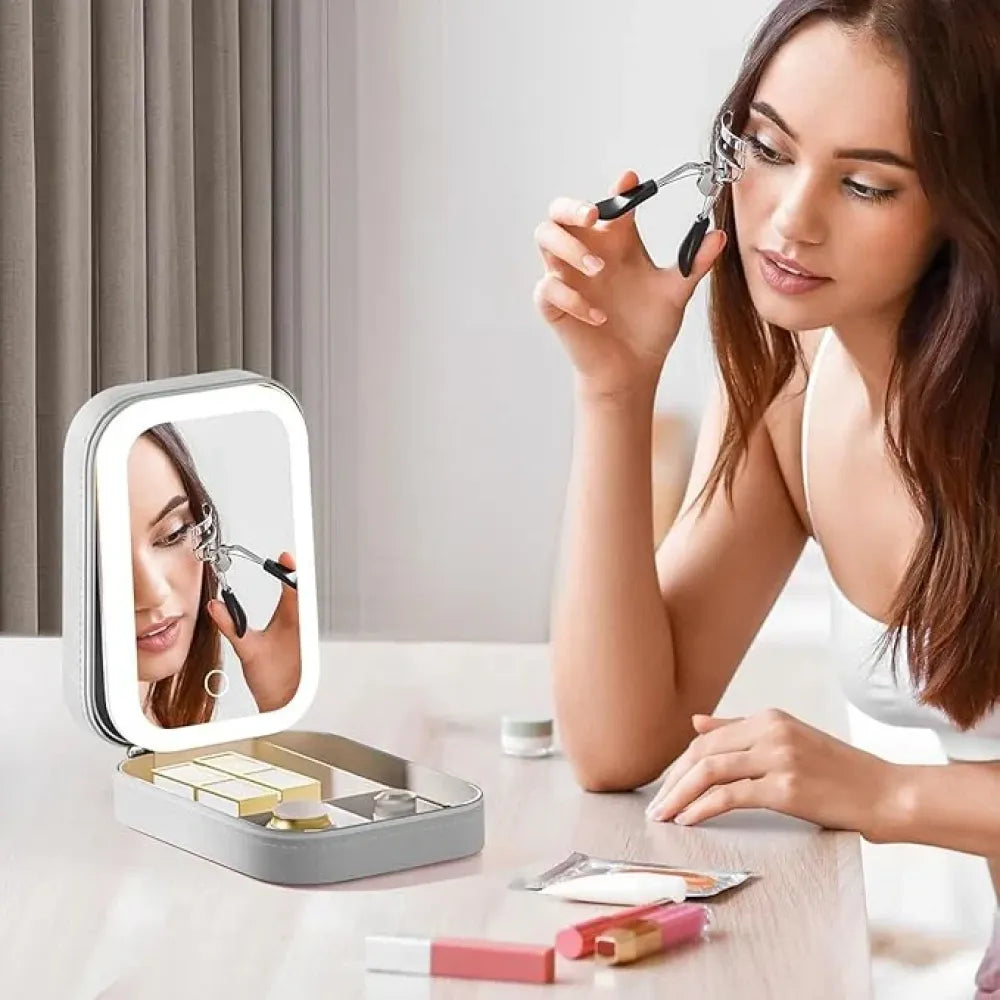 Led mirror jewelry box