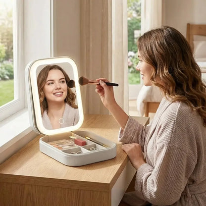 Led mirror jewelry box