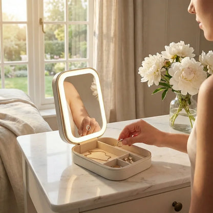 Led mirror jewelry box