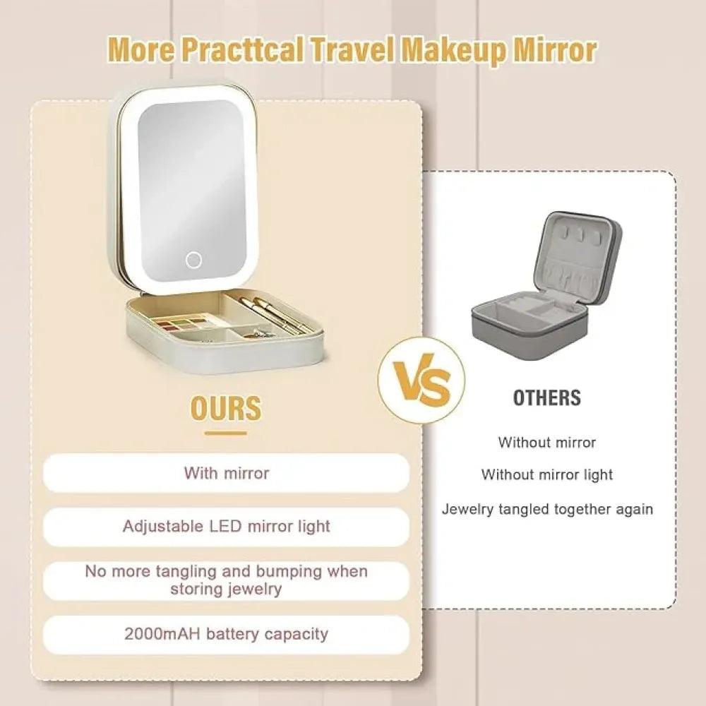 Led mirror jewelry box