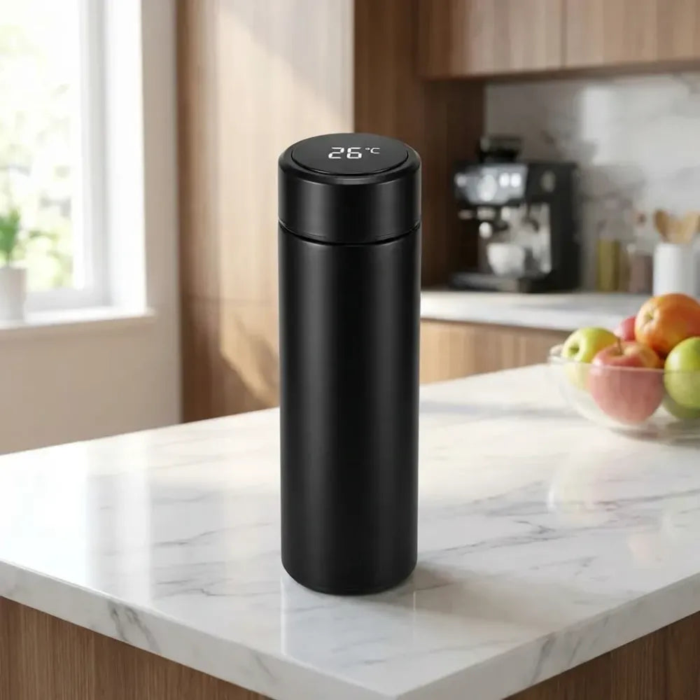Led temperature display flask