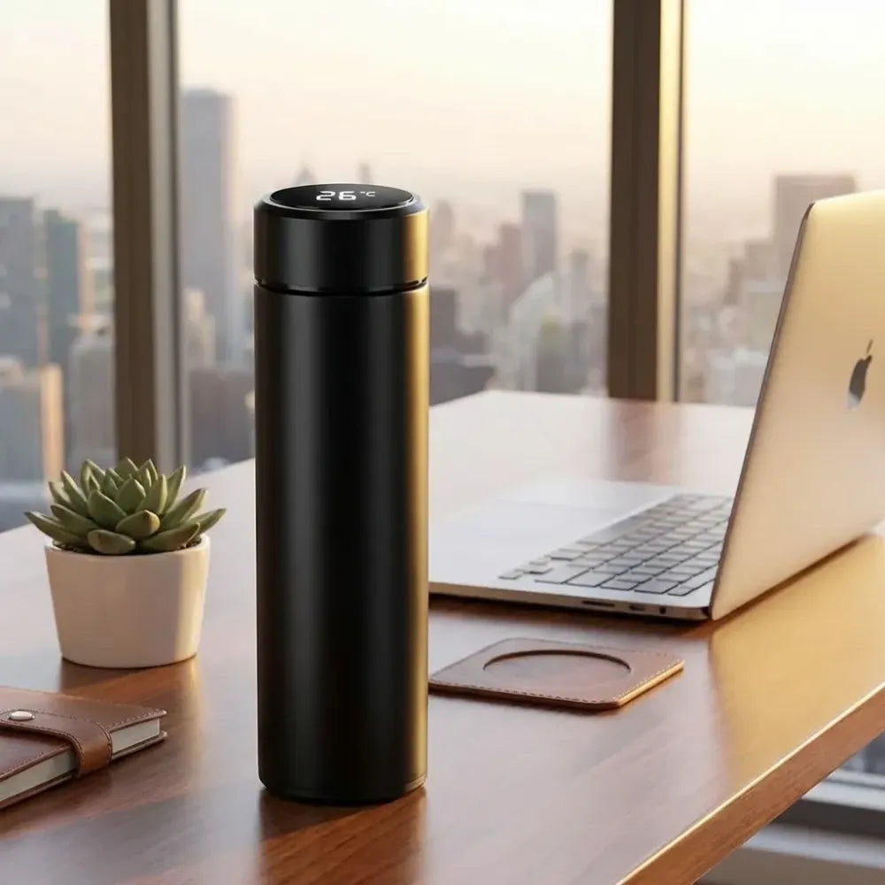Led temperature display flask
