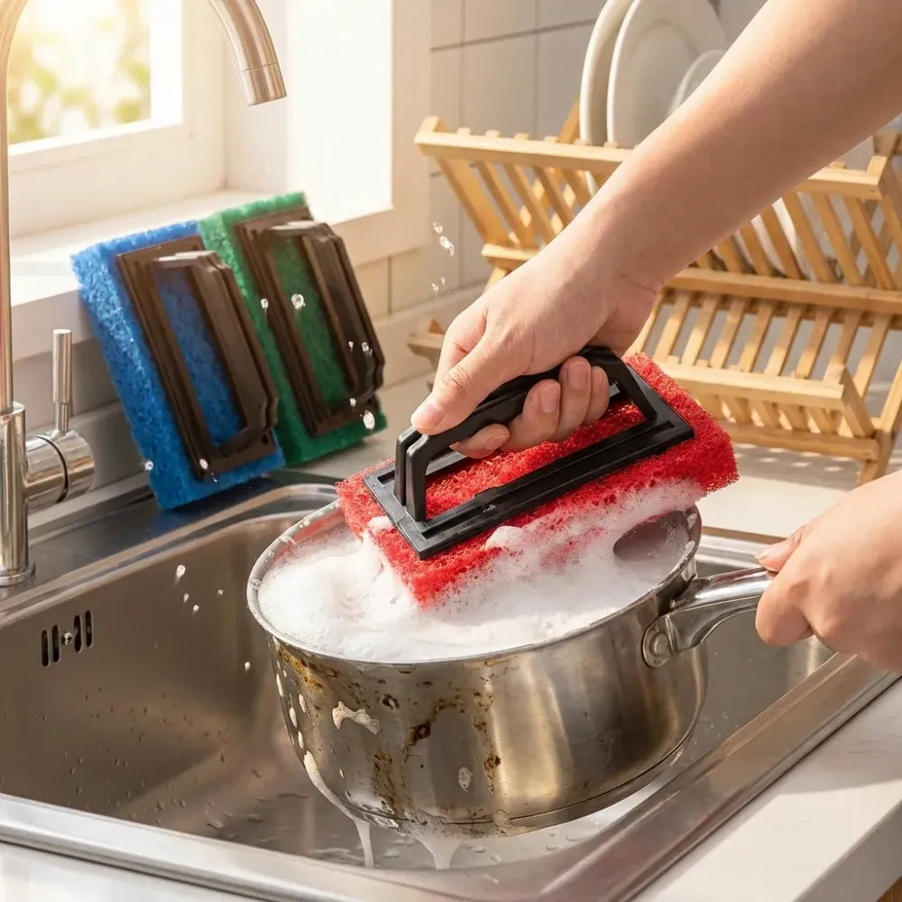 Lightweight handle scrubber brush - home & kitchen