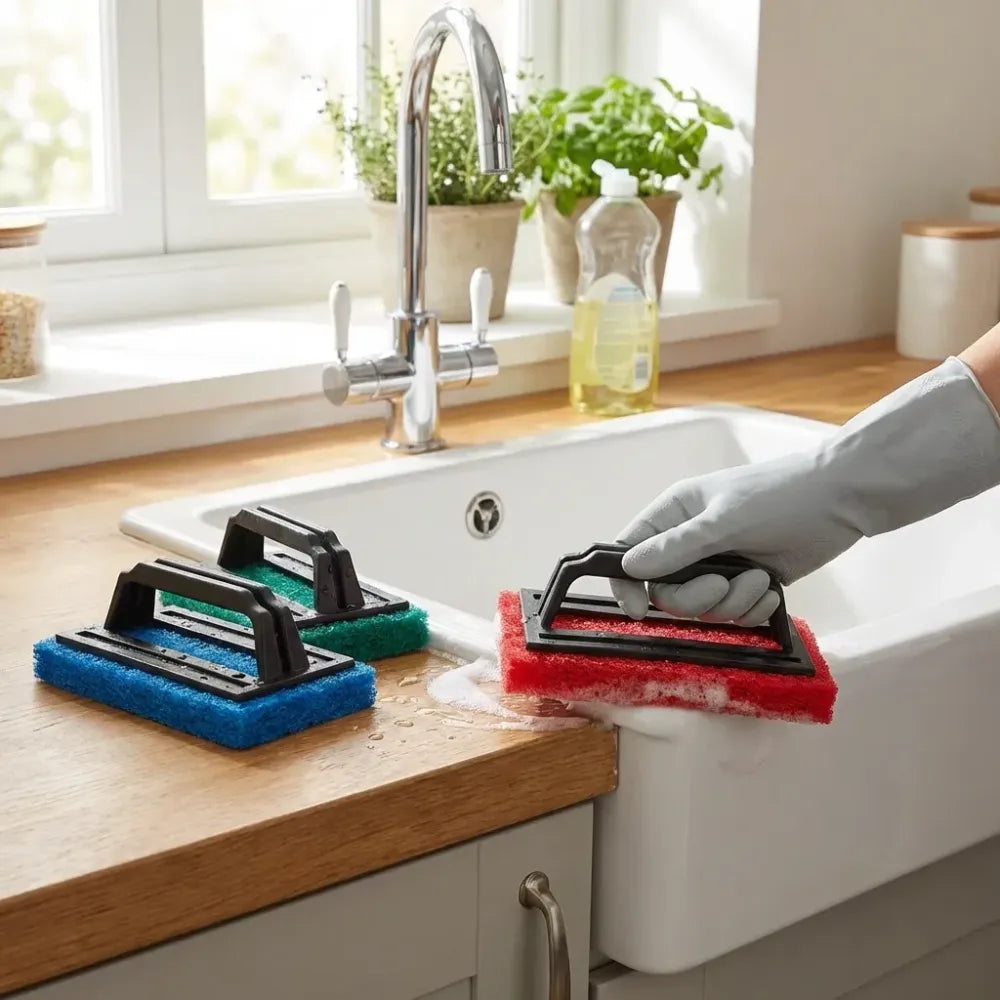 Lightweight handle scrubber brush - home & kitchen