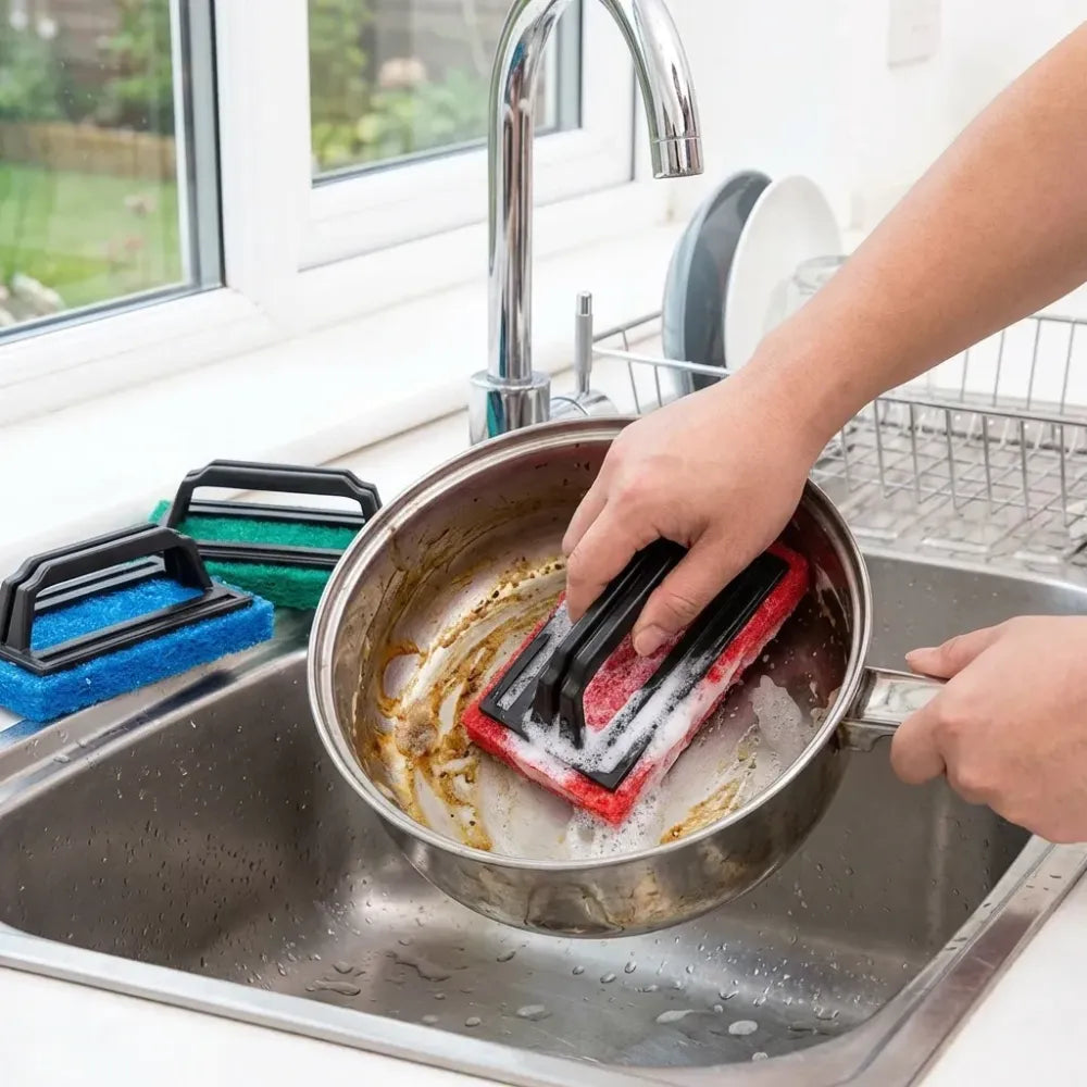 Lightweight handle scrubber brush - home & kitchen