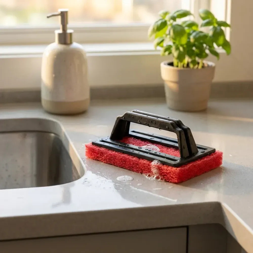 Lightweight handle scrubber brush - home & kitchen