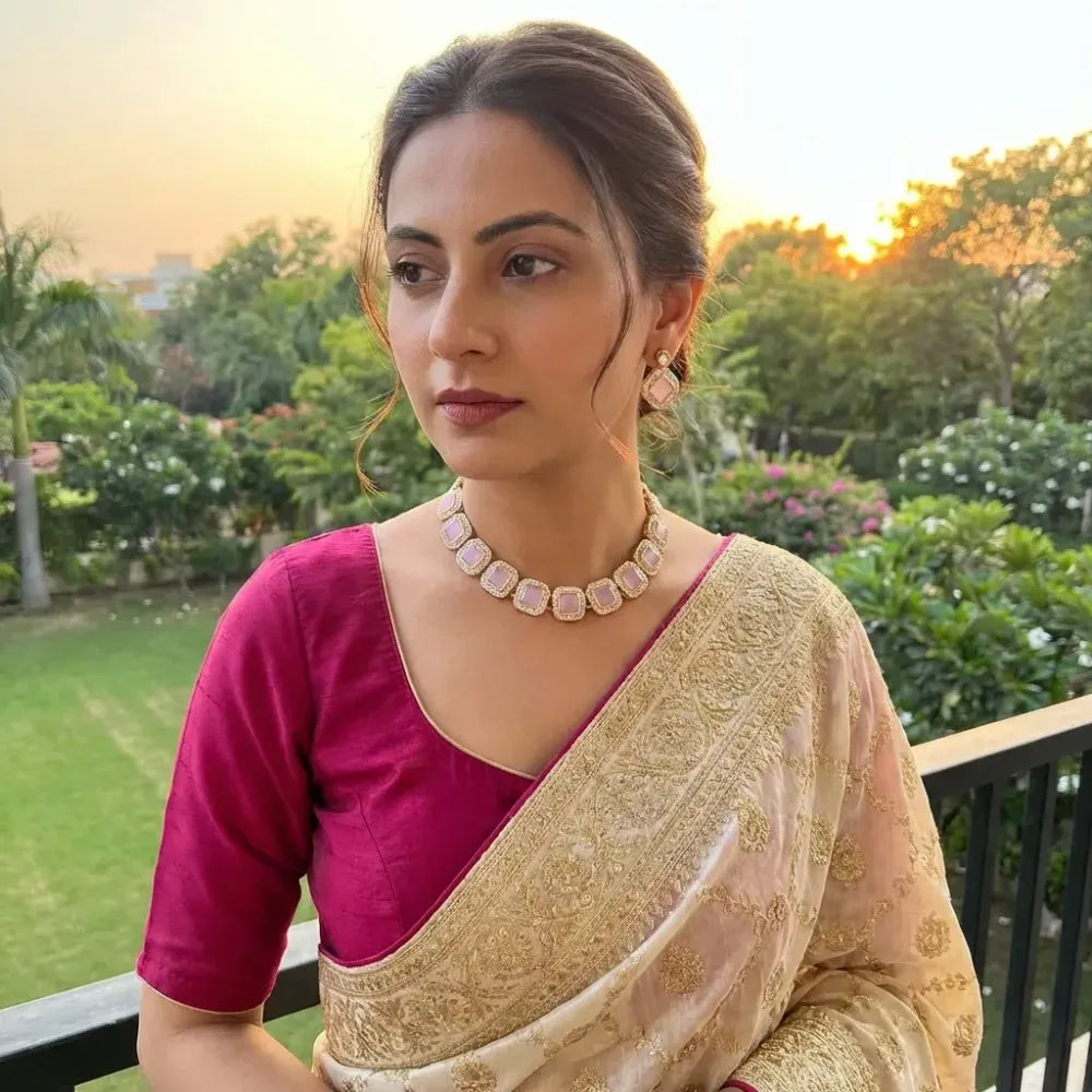 Lilac stone necklace set - jeweller set