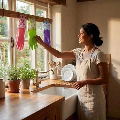 Lined cleaning gloves (1 pair) - home essentials