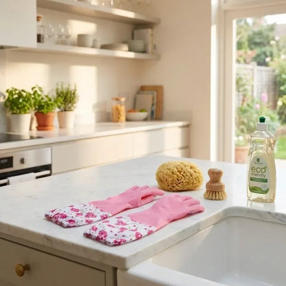Lined cleaning gloves (1 pair) - home essentials