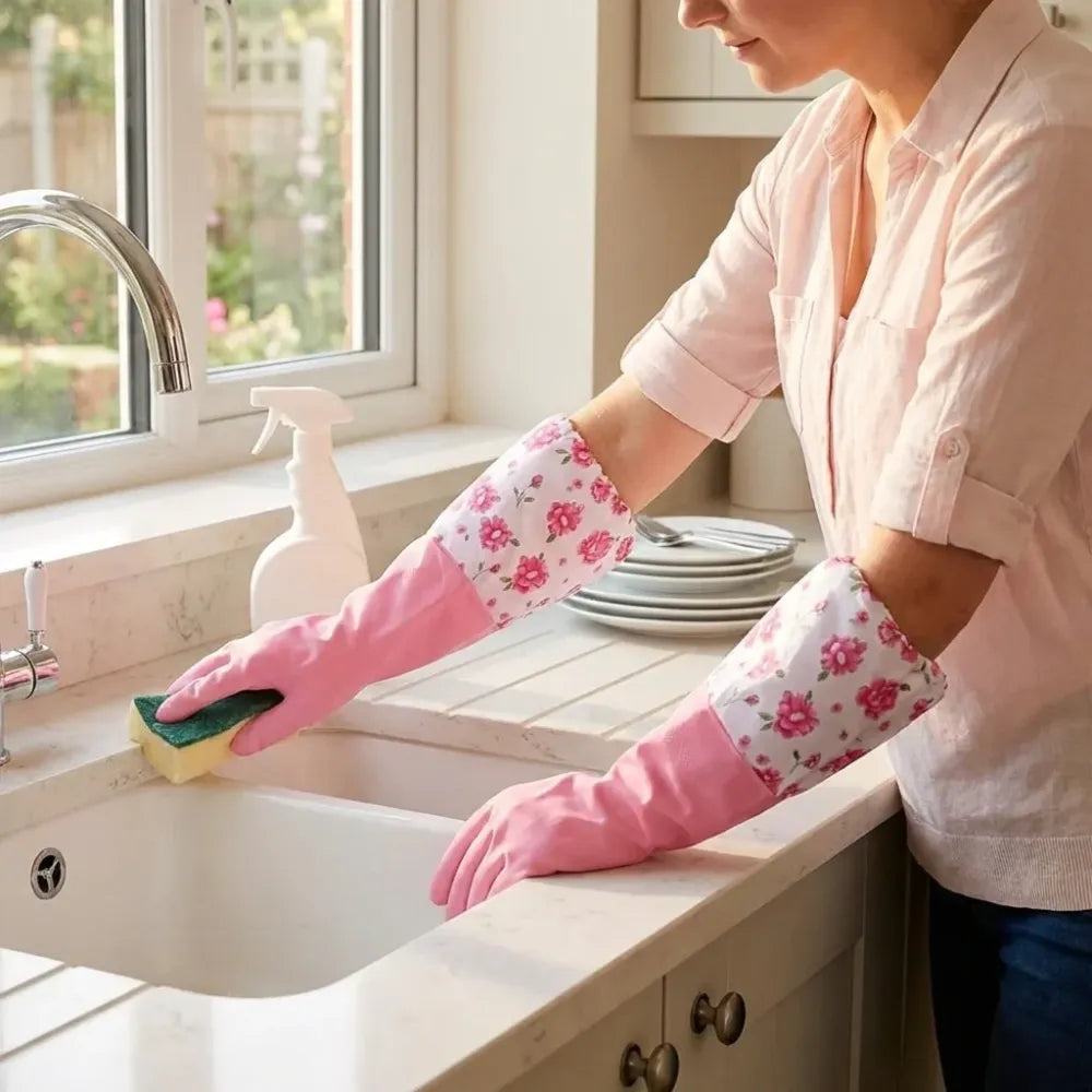 Lined cleaning gloves (1 pair) - home essentials